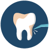scaling-icon cartoon of plaque being removed from tooth